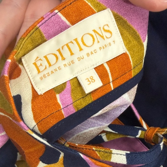 Sézane Giovanna dress in Paradise print and linen Floral Halter Maxi Dress 38 - Picture 8 of 9